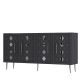 Buffet bas design 4 portes battantes Kerla L150cm Anthracite et Argent