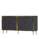 Buffet bas design 4 portes battantes Selly L150cm Anthracite et Or
