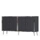 Buffet bas design 4 portes battantes Selly L150cm Anthracite et Argent