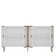 Buffet bas design 4 portes battantes Selly L150cm Blanc et Or