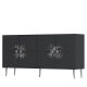 Buffet design 4 portes battantes Fedra L150cm Anthracite et Argent