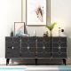 Buffet style art déco Edwood L150cm Bois Anthracite et Métal Argent