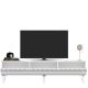 Meuble Tv design 3 portes basculantes Zerka L180cm Blanc et Argent
