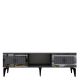 Meuble Tv design 2 portes basculantes Sevilo L150cm Anthracite et Argent