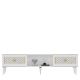 Meuble Tv design 2 portes basculantes Severa L150cm Blanc et Or