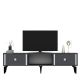 Meuble Tv design 2 portes basculantes Hegha L150cm Anthracite et Argent