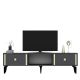 Meuble Tv design 2 portes basculantes Hegha L150cm Anthracite et Or