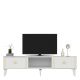 Meuble Tv design 2 portes basculantes Hegha L150cm Blanc et Or