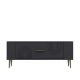 Meuble Tv design 1 porte basculante Lorine L120cm Anthracite et Or