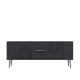 Meuble Tv design 1 porte basculante Lorine L120cm Anthracite et Argent