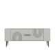 Meuble Tv design 1 porte basculante Lorine L120cm Blanc et Argent
