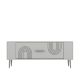 Meuble Tv design 1 porte basculante Lorine L120cm Blanc et Or