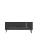 Meuble Tv design 1 porte basculante Feri L120cm Anthracite et Or