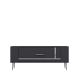 Meuble Tv design 1 porte basculante Feri L120cm Anthracite et Argent