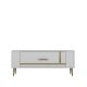 Meuble Tv design 1 porte basculante Feri L120cm Blanc et Or