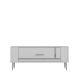 Meuble Tv design 1 porte basculante Feri L120cm Blanc et Argent