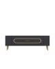 Meuble Tv design 1 porte basculante Gerimi L120cm Anthracite et Or