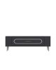 Meuble Tv design 1 porte basculante Gerimi L120cm Anthracite et Argent
