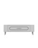 Meuble Tv design 1 porte basculante Gerimi L120cm Blanc et Argent