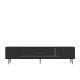 Meuble Tv design 1 porte basculante Fany L150cm Anthracite et Or