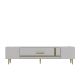 Meuble Tv design 1 porte basculante Fany L150cm Blanc et Or