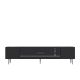Meuble Tv design 1 porte basculante Fany L150cm Anthracite et Argent