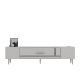 Meuble Tv design 1 porte basculante Fany L150cm Blanc et Argent