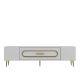 Meuble Tv design 1 porte basculante Berty L150cm Blanc et Or