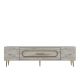 Meuble Tv design 1 porte basculante Berty L150cm Effet marbre blanc et Or