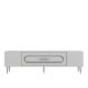 Meuble Tv design 1 porte basculante Berty L150cm Blanc et Argent
