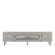 Meuble Tv design 1 porte basculante Berty L150cm Effet marbre blanc et Argent