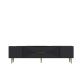 Meuble Tv design 1 porte basculante Steli L150cm Anthracite et Or