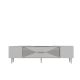 Meuble Tv design 1 porte basculante Steli L150cm Blanc et Argent