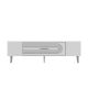 Meuble Tv design 1 porte basculante Steri L150cm Blanc et Argent