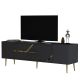 Meuble Tv design 1 porte basculante Merina L150cm Anthracite et Or
