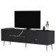 Meuble Tv design 1 porte basculante Merina L150cm Anthracite et Argent