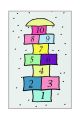 Tapis Kiki 100x150cm Tissu Motif Jeu de carré Multicolore