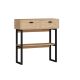 Console avec rangement et miroir Blaz Bois clair et Métal Noir