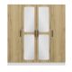 Armoire 7 portes et 6 miroirs Bangka L180xH210cm Bois clair et Blanc