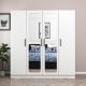 Armoire 4 portes et 4 miroirs Bangka L180xH190cm Blanc