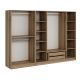 Armoire ouverte Antipax L270xH210cm 3 tringles et 2 tiroirs Bois clair