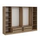 Armoire ouverte Antipax L270xH190cm 2 tringles et 4 tiroirs Bois clair