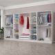 Armoire ouverte Antipax L360xH210cm 5 tringles et 2 tiroirs Blanc