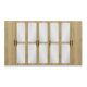 Armoire 7 portes et 10 miroirs modèle 2 Bangka L315xH190cm Bois clair et Blanc