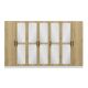Armoire 7 portes et 10 miroirs Modèle 2 Bangka L315xH210cm Bois clair et Blanc