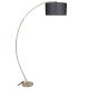 Lampadaire télescopique réglable Arcus H185cm Tissu Noir et Métal Bronze