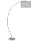 Lampadaire télescopique réglable Arcus H185cm Tissu Gris et Métal Bronze