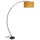 Lampadaire télescopique réglable Arcus H185cm Tissu Jaune et Métal Noir