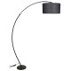 Lampadaire télescopique réglable Arcus H185cm Tissu et Métal Noir