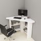 Bureau de coin 4 étagères Seredic L80xP80cm Blanc